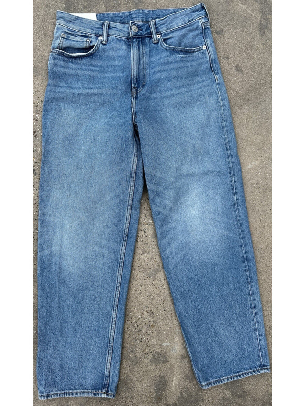 H&M 90’s Baggy Denim Blue Jeans Size 32W x 32L  Cotton Light Fading Loose Fit